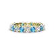 1 - Laida 3.40 mm Blue Topaz and Diamond Eternity Band 