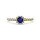 1 - Amabel Blue Sapphire and Diamond Halo Bridal Set Ring 