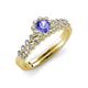 3 - Amabel Tanzanite and Diamond Halo Bridal Set Ring 