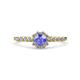 1 - Amabel Tanzanite and Diamond Halo Bridal Set Ring 
