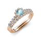 3 - Amabel Aquamarine and Diamond Halo Bridal Set Ring 