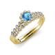 3 - Amabel Blue Topaz and Diamond Halo Bridal Set Ring 