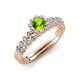 3 - Amabel Peridot and Diamond Halo Bridal Set Ring 