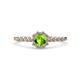 1 - Amabel Peridot and Diamond Halo Bridal Set Ring 