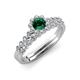 3 - Amabel Emerald and Diamond Halo Bridal Set Ring 