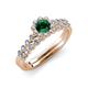 3 - Amabel Emerald and Diamond Halo Bridal Set Ring 