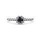 1 - Amabel Black and White Diamond Halo Bridal Set Ring 