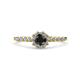 1 - Amabel Black and White Diamond Halo Bridal Set Ring 