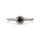 1 - Amabel Black and White Diamond Halo Bridal Set Ring 