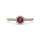 1 - Amabel Ruby and Diamond Halo Bridal Set Ring 