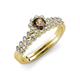 3 - Amabel Smoky Quartz and Diamond Halo Bridal Set Ring 
