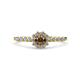 1 - Amabel Smoky Quartz and Diamond Halo Bridal Set Ring 