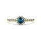 1 - Amabel Blue and White Diamond Halo Bridal Set Ring 