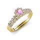 3 - Amabel Pink Tourmaline and Diamond Halo Bridal Set Ring 