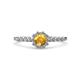 1 - Amabel Citrine and Diamond Halo Bridal Set Ring 
