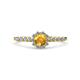 1 - Amabel Citrine and Diamond Halo Bridal Set Ring 