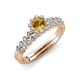 3 - Amabel Citrine and Diamond Halo Bridal Set Ring 
