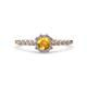 1 - Amabel Citrine and Diamond Halo Bridal Set Ring 