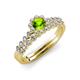 3 - Amabel Peridot and Diamond Halo Bridal Set Ring 