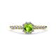 1 - Amabel Peridot and Diamond Halo Bridal Set Ring 