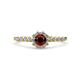 1 - Amabel Red Garnet and Diamond Halo Bridal Set Ring 
