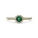 1 - Amabel Emerald and Diamond Halo Bridal Set Ring 