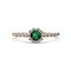 1 - Amabel Emerald and Diamond Halo Bridal Set Ring 