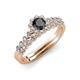 3 - Amabel Black and White Diamond Halo Bridal Set Ring 