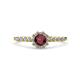 1 - Amabel Ruby and Diamond Halo Bridal Set Ring 