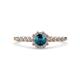 1 - Amabel Blue and White Diamond Halo Bridal Set Ring 