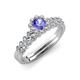 3 - Amabel Tanzanite and Diamond Halo Bridal Set Ring 