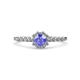 1 - Amabel Tanzanite and Diamond Halo Bridal Set Ring 