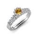 3 - Amabel Citrine and Diamond Halo Bridal Set Ring 