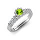3 - Amabel Peridot and Diamond Halo Bridal Set Ring 