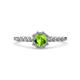 1 - Amabel Peridot and Diamond Halo Bridal Set Ring 