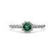 1 - Amabel Emerald and Diamond Halo Bridal Set Ring 