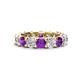 1 - Laida 3.60 ctw (4.00 mm) Amethyst and Diamond Eternity Band 