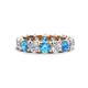 1 - Laida 3.76 ctw (4.00 mm) Blue Topaz and Diamond Eternity Band 