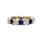 1 - Laida 5.04 ctw (4.00 mm) Blue Sapphire and Diamond Eternity Band 