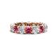 1 - Laida 3.60 ctw (4.00 mm) Pink Tourmaline and Diamond Eternity Band 