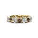 1 - Laida 3.90 ctw (4.00 mm) Smoky Quartz and Diamond Eternity Band 