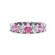1 - Laida 4.10 ctw (4.00 mm) Pink Sapphire and Diamond Eternity Band 