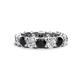 1 - Laida 4.16 ctw (4.00 mm)Black and White Diamond Eternity Band 