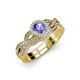 1 - Keyara 1.10 ctw Tanzanite Accented Natural Diamonds Halo Bridal Set Ring  