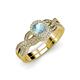 1 - Keyara 1.10 ctw Aquamarine Accented Natural Diamonds Halo Bridal Set Ring  
