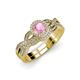 1 - Keyara 1.10 ctw Pink Tourmaline Accented Natural Diamonds Halo Bridal Set Ring  