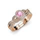1 - Keyara 1.10 ctw Pink Tourmaline Accented Natural Diamonds Halo Bridal Set Ring  