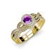 1 - Keyara 1.10 ctw Amethyst Accented Natural Diamonds Halo Bridal Set Ring  