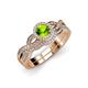 1 - Keyara 1.15 ctw Peridot Accented Natural Diamonds Halo Bridal Set Ring  