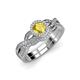 1 - Keyara 1.15 ctw Yellow Sapphire Accented Natural Diamonds Halo Bridal Set Ring  